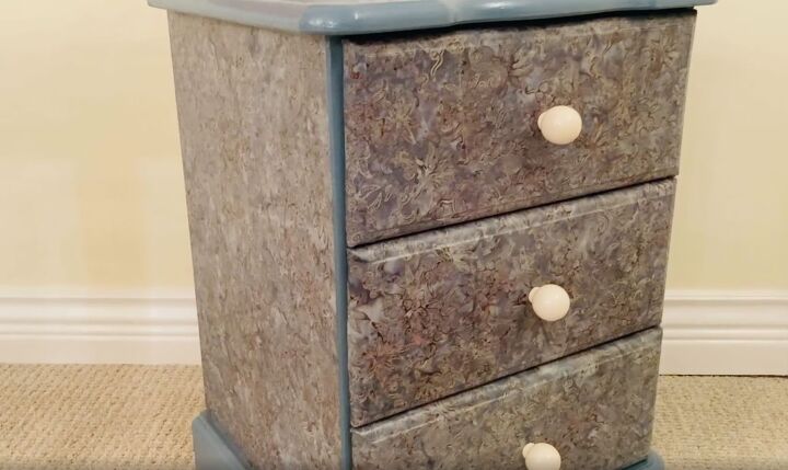 how to cover dresser with fabric