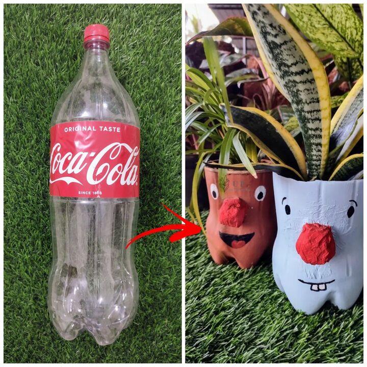 diy face planter using plastic bottle