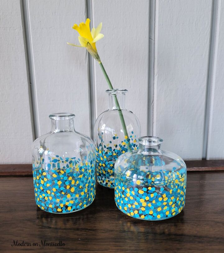 vasos para casulos de confete pintados
