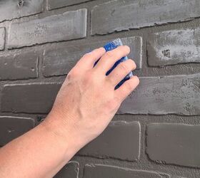 how to make faux brick panels look custom, Lightly apply the paint in different directions highlighting the texture