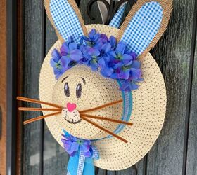 How to Make a Dollar Tree Sun Hat Bunny Wreath