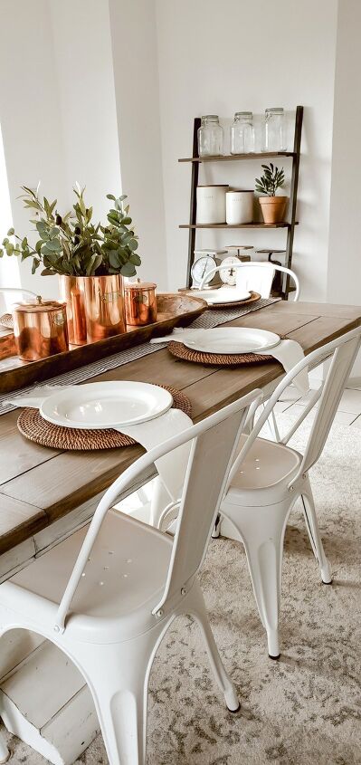 simple table centerpiece using vintage canisters
