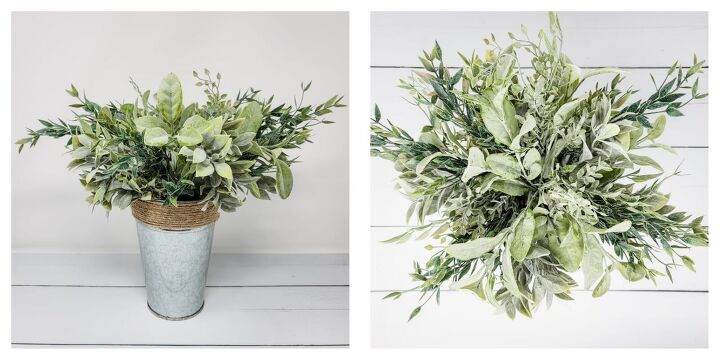 easter egg arrangement, Fluff out the Greenery Branches