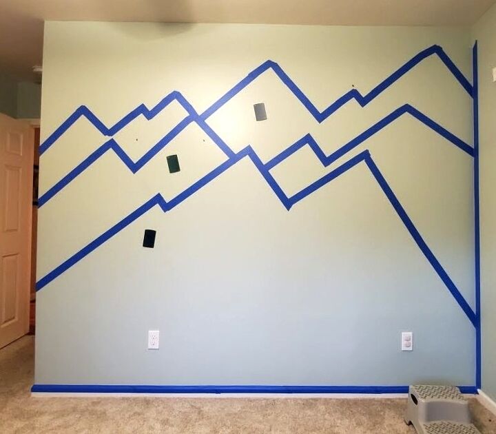 how to paint a mountain mural