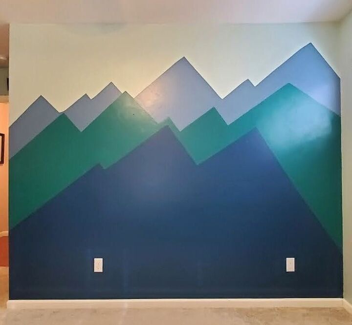 how to paint a mountain mural