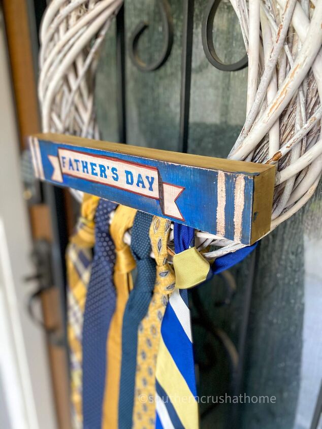 make a diy necktie wreath from thrift store finds for father s day
