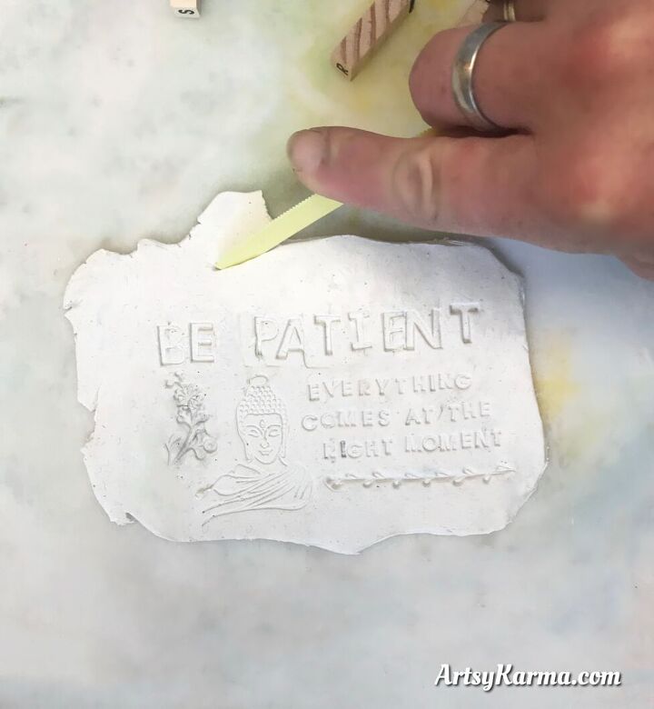 make an inspirational quote plaque using clay