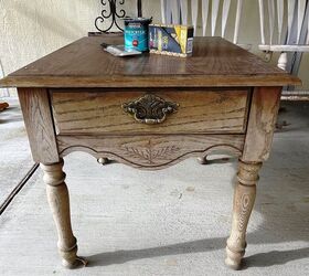 Aged Paper Decoupage DIY Table Refinishing Project