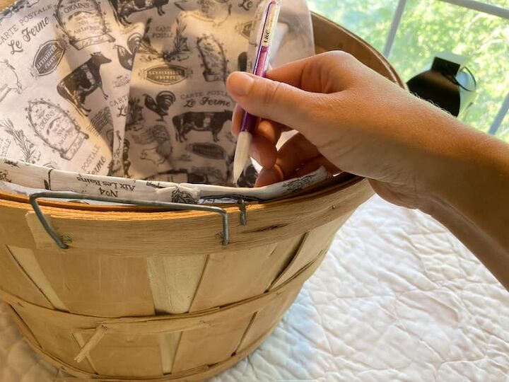 how to sew a fabric round bushel basket liner