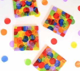 16 fun craft ideas you could do with your kids, These fun confetti coasters