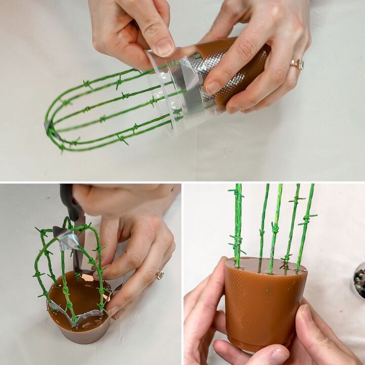resin and wire cactus decor