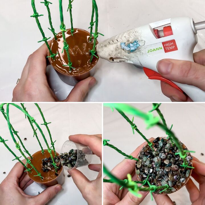 resin and wire cactus decor