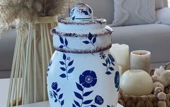  Transformação inspirada em pote de chinoiserie azul e branco com guardanapos