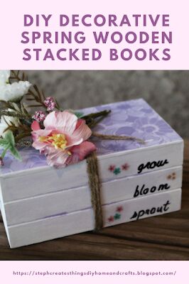 livros empilhados decorativos de madeira de primavera faa voc mesmo