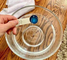 She mixes laundry detergent into a bowl of water for this clever baseboard-care trick