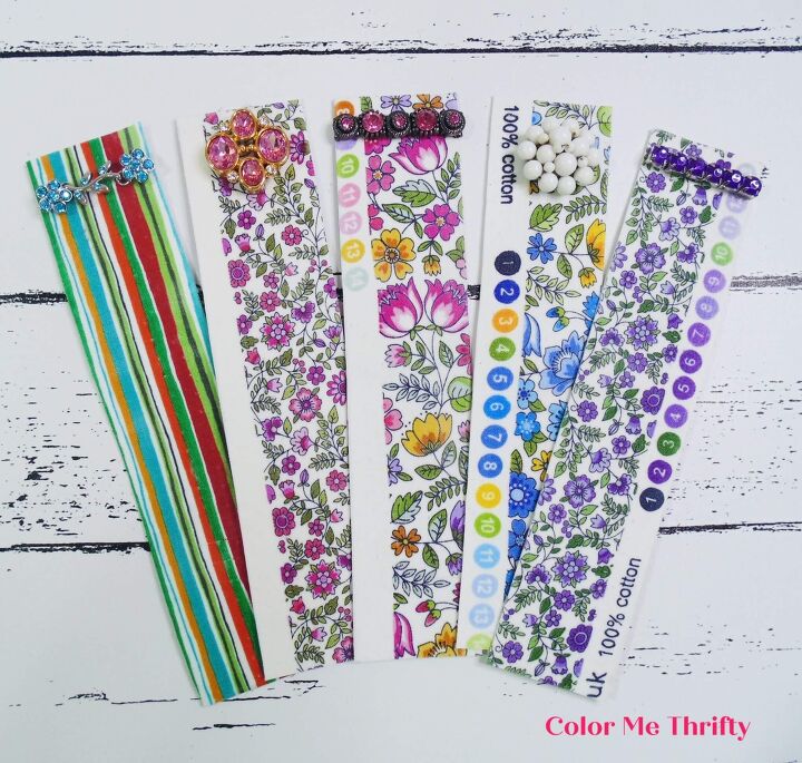 upcycled fabric selvage bookmarks