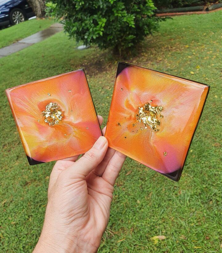 abstract flower coasters