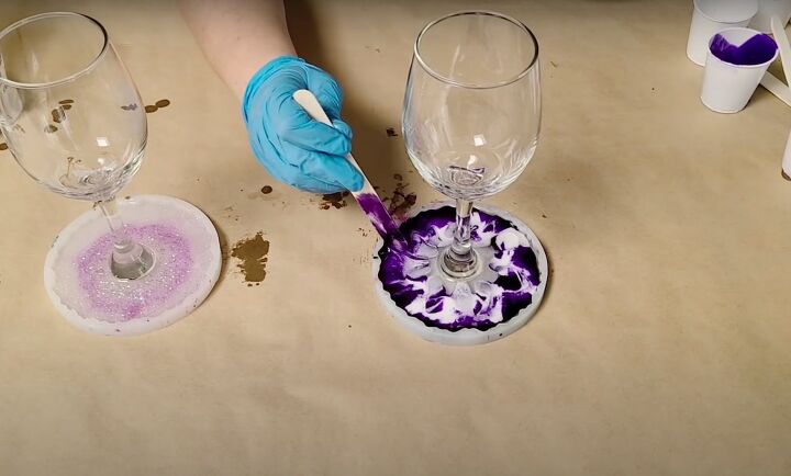 9 easy steps to gorgeous geode resin wine glasses, Wine glass craft ideas