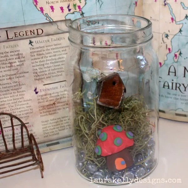 create a fairy garden with kids using polymer clay