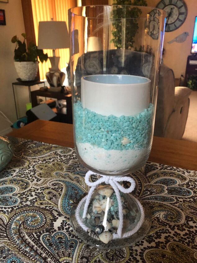 upscale beach candle, Finished project