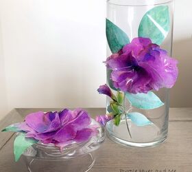 guardanapos de flores de decoupage 3D em vidro