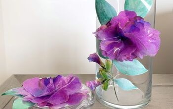 3D Decoupage Flower Napkins on Glass