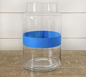 Tape off the bottoms of all of your glass vases for this gorgeous 15-minute hack