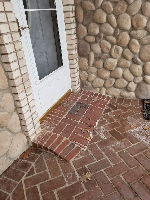 q how can i update my brick porch and diagonal column