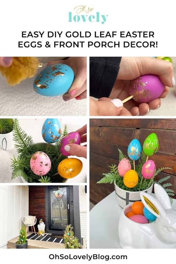 huevos de pascua de pan de oro e ideas de decoracin para el porche delantero