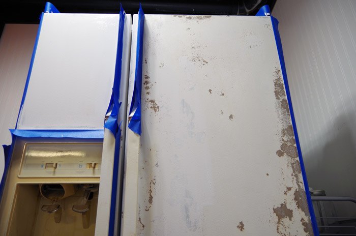 how to paint an old fridge