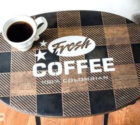 turn a plain tv tray into a coffee time must have