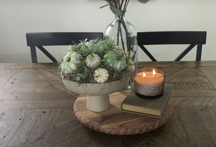 DIY pumpkin topiary centerpiece