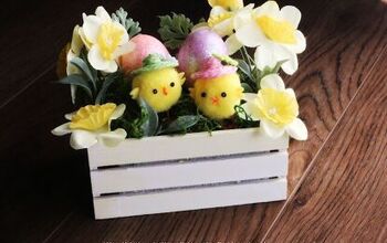 Decoración floral de Pascua en caja de madera DIY