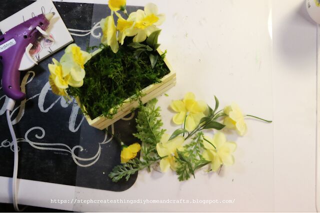 decorao floral de pscoa em caixa de madeira diy