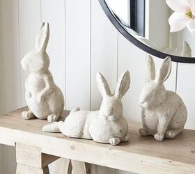 hermoso cambio de imagen del cuarto de bao con un presupuesto, Conejo de Pascua de piedra esculturas