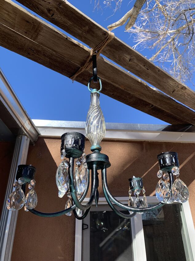 diy outdoor rustic bling chandelier solar lights for the night