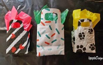 Envoltorio de regalo reciclado y reutilizable hecho a mano a partir de bolsas de plástico