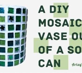 Cómo hacer un jarrón de mosaico DIY con una lata de sopa reciclada