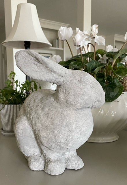 faux stone rabbit diy