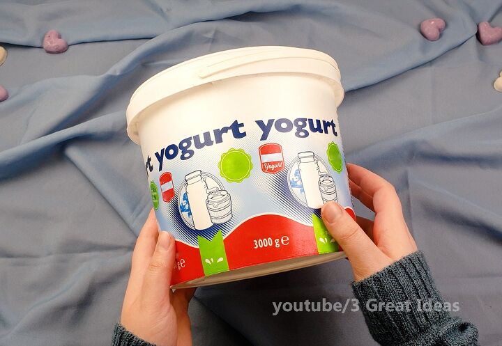 reciclagem diy com baldes de plstico para iogurte