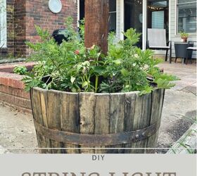 diy potted string light stand