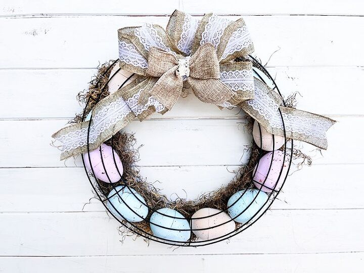 farmhouse style easter egg wreath