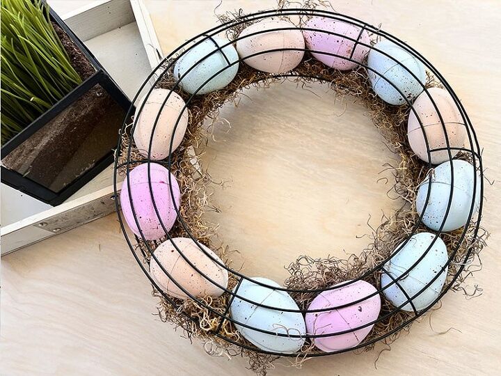farmhouse style easter egg wreath