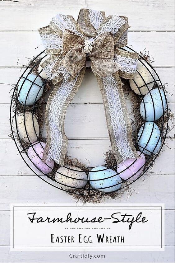 farmhouse style easter egg wreath
