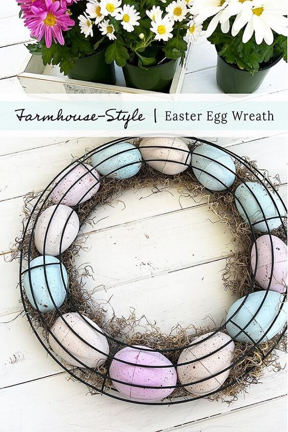 farmhouse style easter egg wreath