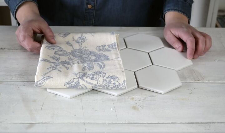 fabric tile coasters