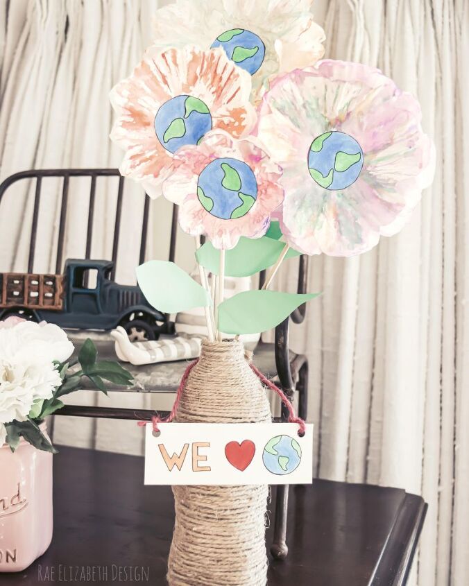comemorando o dia da terra artesanato de vaso de flores diy