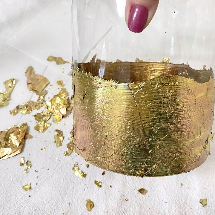 vaso de folha de ouro diy