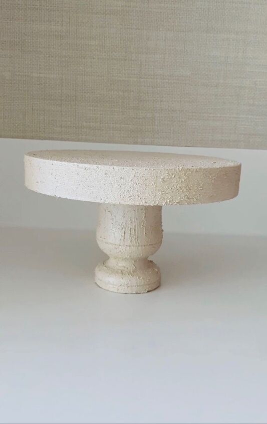 diy cake stand with a mortar