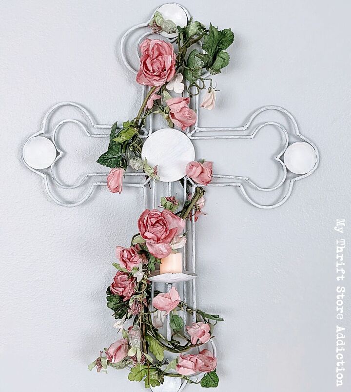 upcycle floral cross
